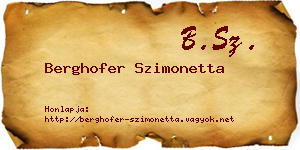 Berghofer Szimonetta névjegykártya
